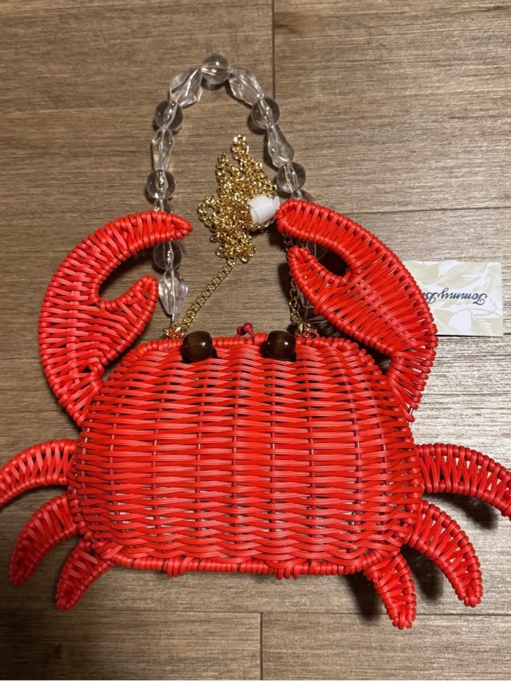 NWT Tommy bahama Red Crab-Shaped Woven Bag